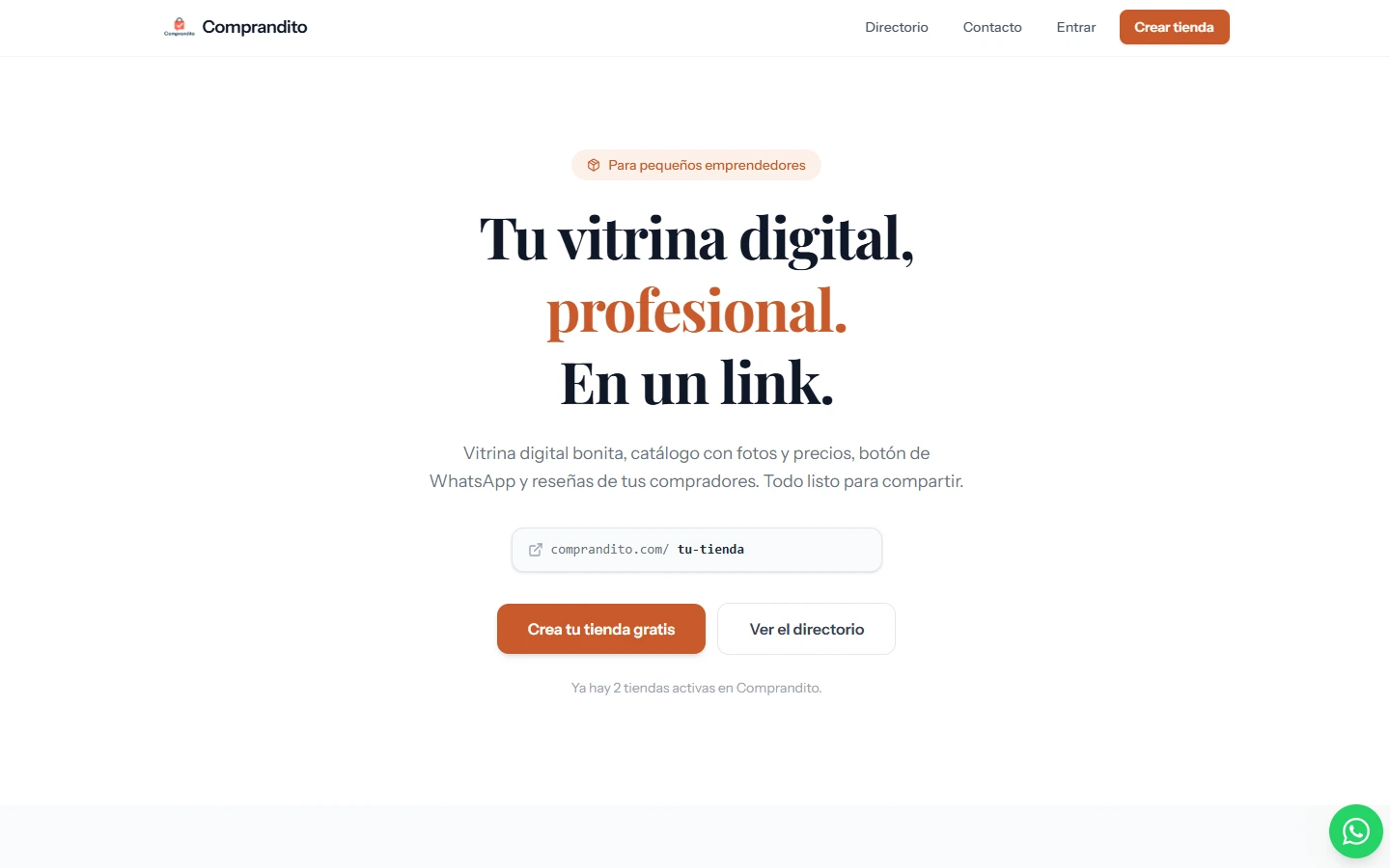 Portada de Comprandito, SaaS de mini tiendas para emprendedores